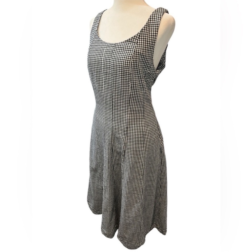 a.new day Black and White Gingham/Checkered Sleeveless Midi Dress - Size 6 - Picture 3 of 10